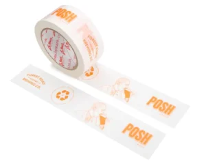 Le Mark 36 Rolls Crepe Plain Paper Tapes White Custom print 1 Color 48mm x 50m