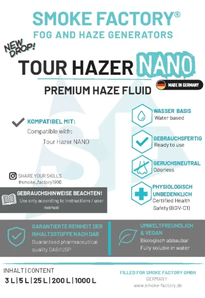 Smoke Factory Tour Hazer NANO Fog 5-Ltr Kanister